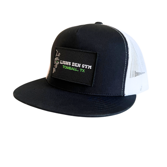 Lions Den Gym Pull Patch Hat : White