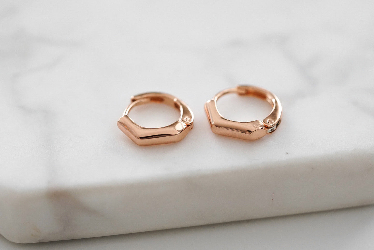 Goddess Collection - Rose Gold Omega Earrings