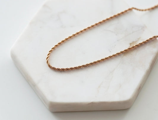 Goddess Collection - Rose Gold Ravel Necklace 1.5 MM